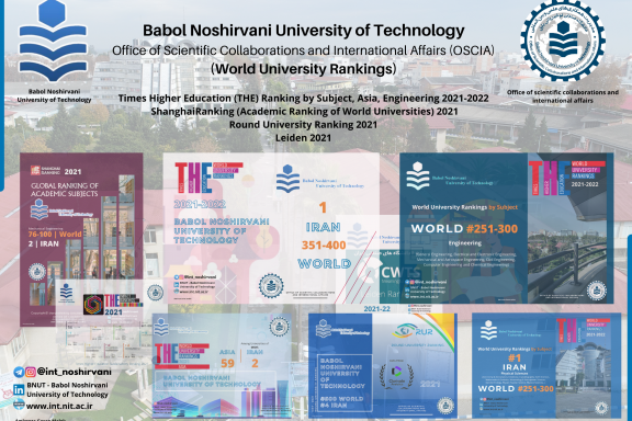 Office of Scientific Collaborations and International Affairs (OSCIA) of Babol Noshirvani University of Technology (BNUT) at a glance (Part 4: World University Rankings)